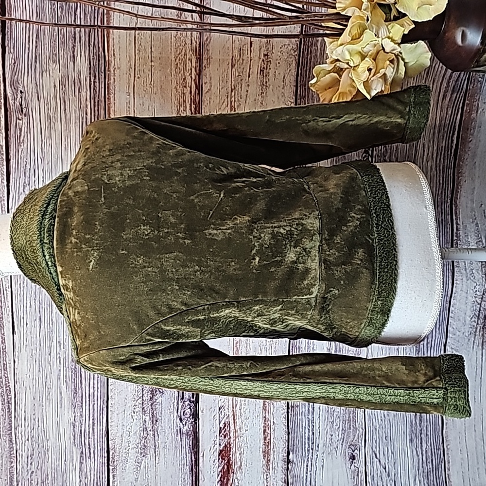 EFFECI ARMY GREEN VALOR AND FAUX FUR SHORT JACKET - Picture 5 of 15